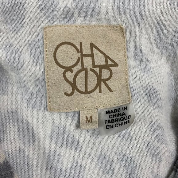 Chaser Leopard Print V-Neck Hoodie Size M - Picture 5 of 7